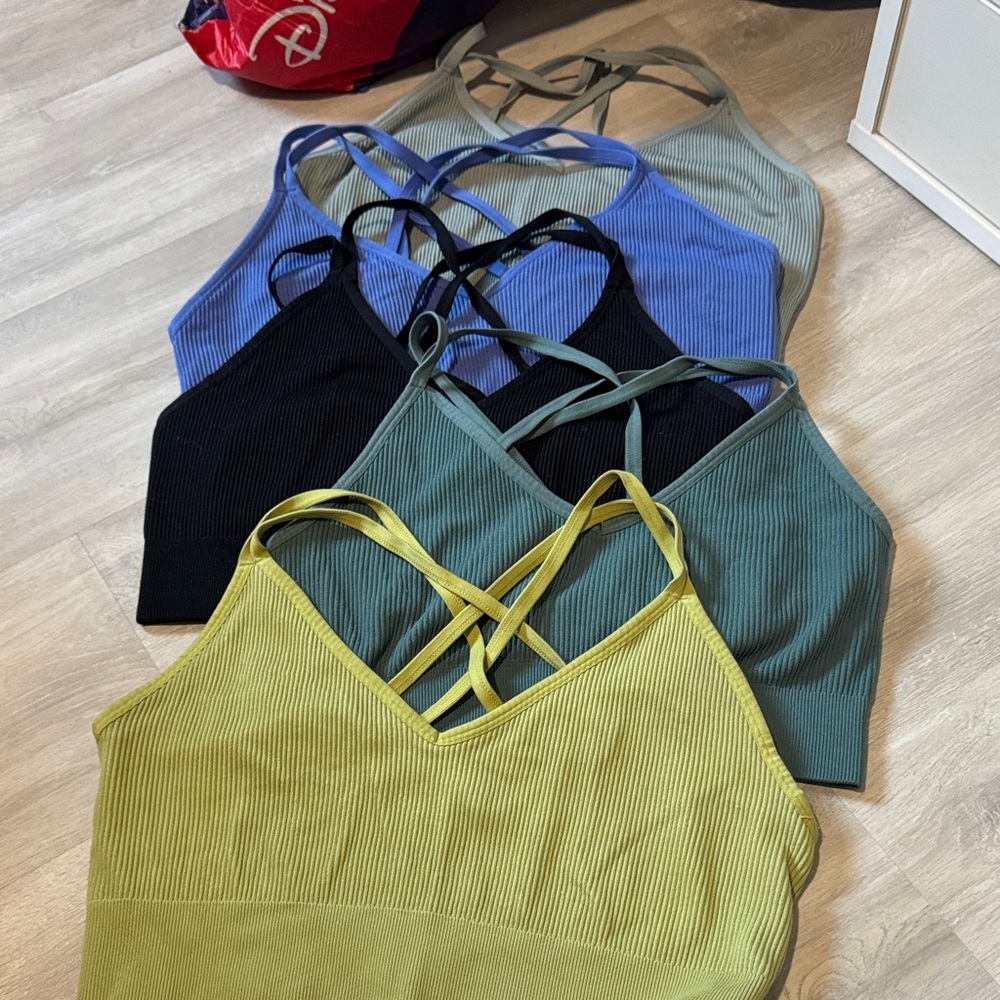 Aerie Camisoles in Black, Blue, Green, and Yellow